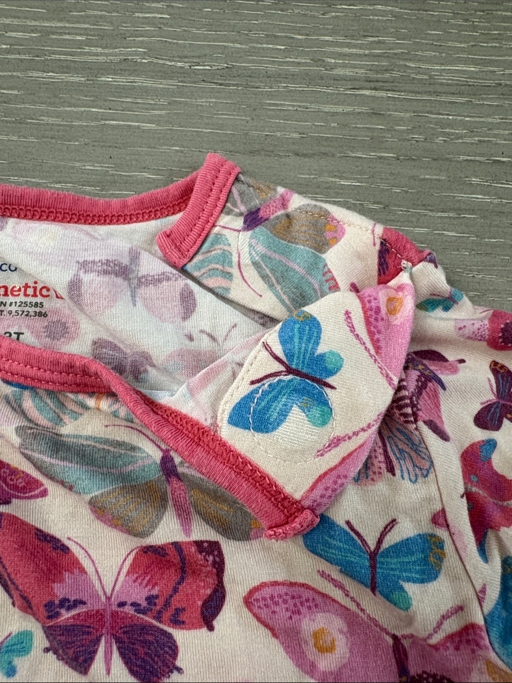 Magnetic Me Pink Butterfly Print Pajama Set 3T - Picture 3 of 8